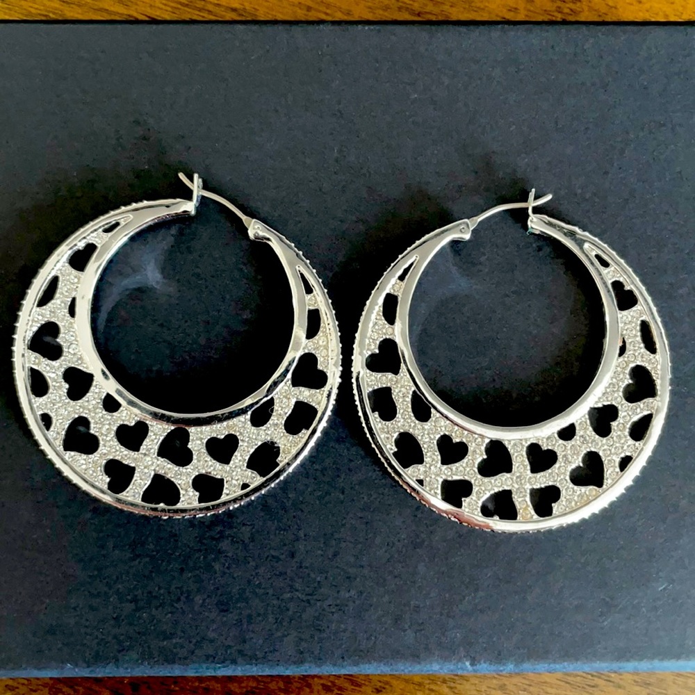 Swarovski Hemisphere Heart Earrings